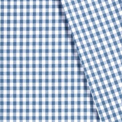 Baumwollpopeline garngefärbt - Vichy Karo 10mm jeansblau