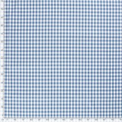 Baumwollpopeline garngefärbt - Vichy Karo 10mm jeansblau