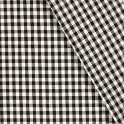 Baumwollpopeline garngefärbt - Vichy Karo 10mm schwarz