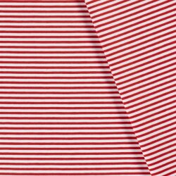 Baumwolljersey Glücksstreifen 5mm - rot