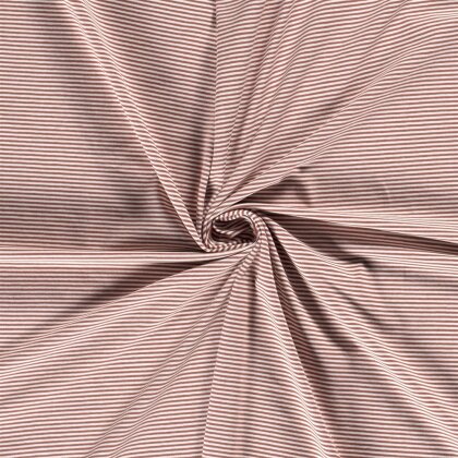 Baumwolljersey Mini Streifen 3mm *Bibi* - altziegelrot
