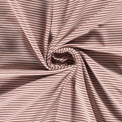 Baumwolljersey Mini Streifen 3mm *Bibi* - altziegelrot
