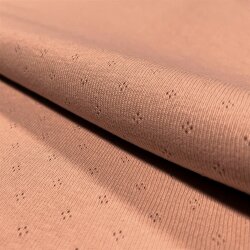 Feinstrickjersey *Bibi* Lochmuster - soft koralle