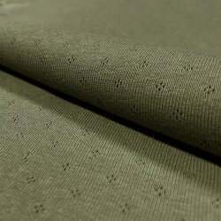 Feinstrickjersey *Bibi* Lochmuster - tannengrün