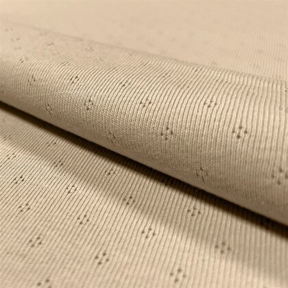 Feinstrickjersey *Bibi* Lochmuster - hell beige