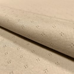 Feinstrickjersey *Bibi* Lochmuster - hell beige