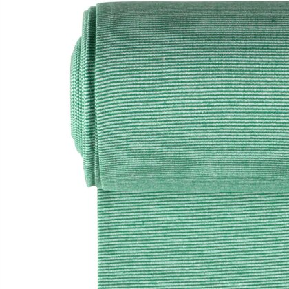 Strickbündchen 1mm Streifen - frühlingsgrün