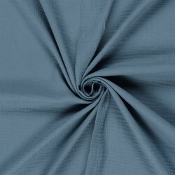 Musselin Uni *Gaby* Bio~Organic - schattenblau