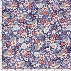 Wintersweat Digital buntes Blumenfeld - dunkelblau