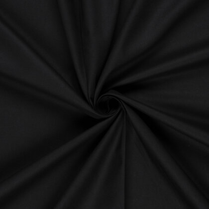 Baumwollstoff Cretonne Premium *Marie* Uni - schwarz