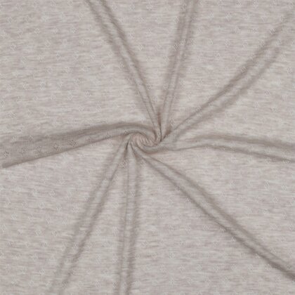 Feinstrickjersey *Vera* Lochmuster - Sand Melange