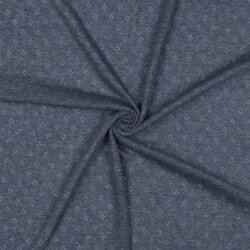 Feinstrickjersey *Vera* Lochmuster - dunkelblau meliert