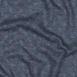 Feinstrickjersey *Vera* Lochmuster - dunkelblau meliert