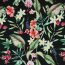 Polyesterjersey Hibiskusblüte - schwarz