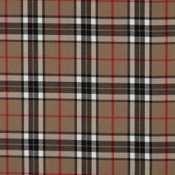 Gabardine Schottenkaro Stretch - kamel/schwarz/rot