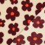 Teddystoff Blumen - hellbeige/weinrot