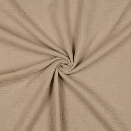 Musselin Uni *Gerda* BIO~Organic - dunkelbeige