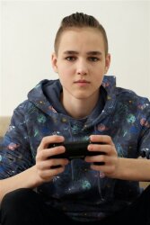 Ganzjahressweat Digital Weltraum - dunkelblau