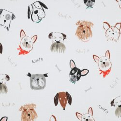 Ganzjahressweat Digital Hundeköpfe - weiss