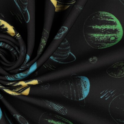 Softshell Digital gelbe Planeten - schwarz