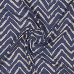 Viskose Popeline Zick Zack - jeansblau