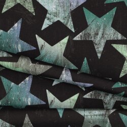 Softshell Digital bunte Sterne - schwarz