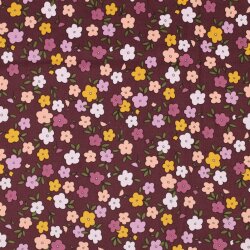 Feincord kleine Blumen - malve