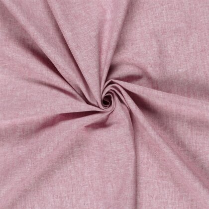 0,8 Meter - Leinen Chambray Uni Meliert - dunkelrot