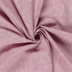 0,8 Meter - Leinen Chambray Uni Meliert - dunkelrot