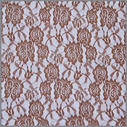 0,7 Meter - Mesh Spitze *Sophia* Blumen nelkenbraun