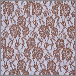 0,7 Meter - Mesh Spitze *Sophia* Blumen nelkenbraun