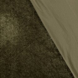 Stretch Samt *Marie* Uni - hell olive