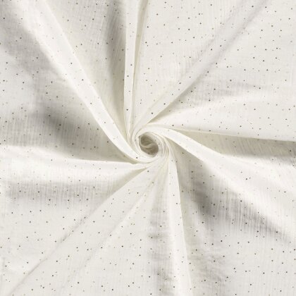 Musselin verstreute Goldtupfen –- creme