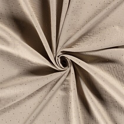 Musselin verstreute Goldtupfen – beige