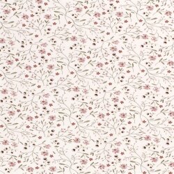 Baumwolljersey zarte Blumenranken creme