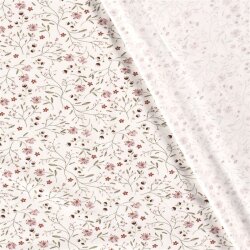 Baumwolljersey zarte Blumenranken creme