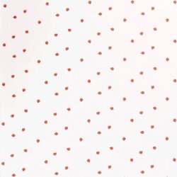 Baumwollpopeline rote Erdbeeren - weiss