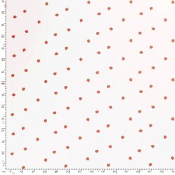 Baumwollpopeline rote Erdbeeren - weiss