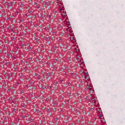 Baumwollpopeline bunte Lichterkette - fuchsia