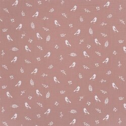Musselin Vögel & Zweige - altpink