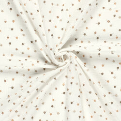 Musselin PRINTED FLOWERS - creme