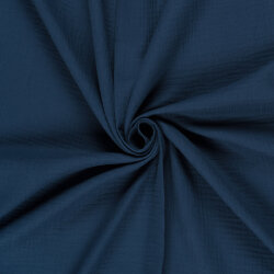 Musselin Uni *Gaby* Bio~Organic - stahlblau