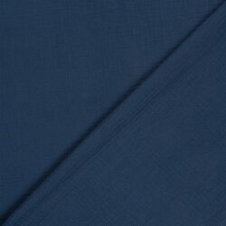 Musselin Uni *Gaby* Bio~Organic - stahlblau