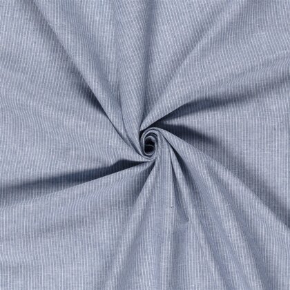 Leinen Chambray Mini Streifen Melange - indigo