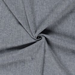 Leinen Chambray Fischgräte Melange - dunkelblau