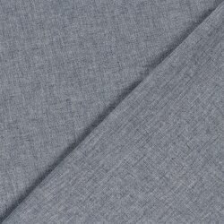 Leinen Chambray Fischgräte Melange - dunkelblau
