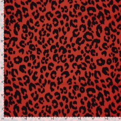 Polyesterjersey Köper LEOPARD - rot