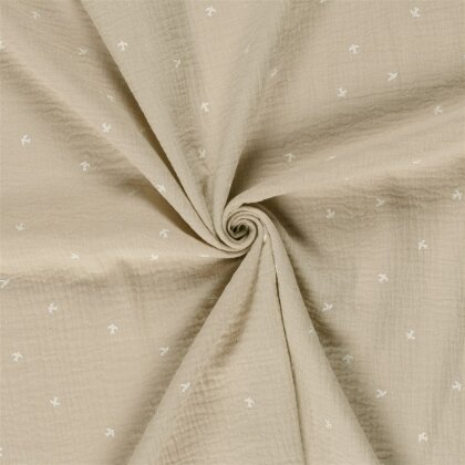 Musselin kleine Schwalben - hellbeige