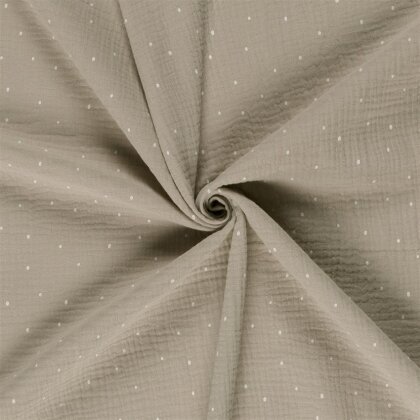 Musselin kleine Punkte - hellbeige