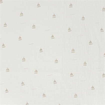 Musselin kleine Segelboote - creme